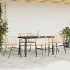 vidaXL 5 Piece Patio Dining Set Brown Poly Rattan Glass