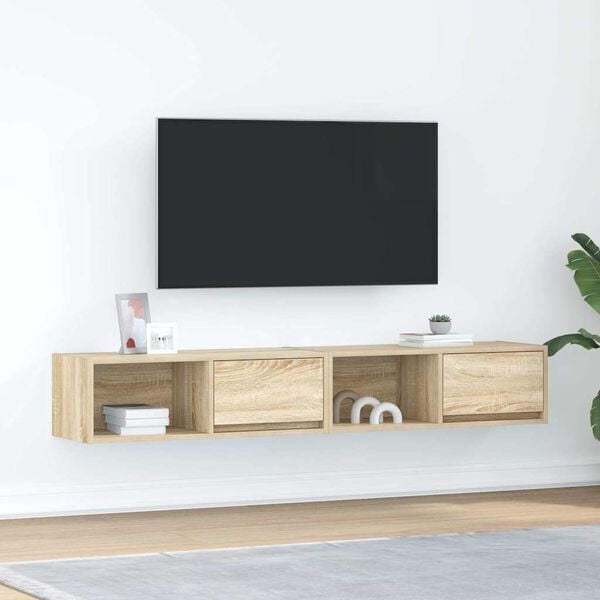vidaXL TV Cabinet Set of 2 Sonoma oak Engineered wood TV Cabinet