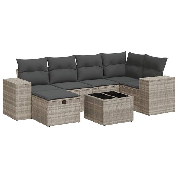 vidaXL Garden Sofa Set Light grey, Dark grey