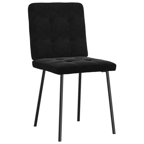 vidaXL Dining Chair Set of 6 Black Velvet, metal, plywood Durable