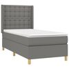 vidaXL Box Spring Bed with Mattress&LED Dark Gray 39.4"x79.9" Twin XL Fabric