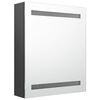 vidaXL Bathroom Cabinet Gray MDF with melamine finish, glass