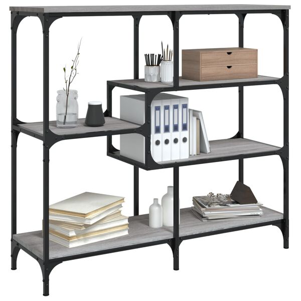 vidaXL Console Table Gray Sonoma Engineered Wood Narrow Adjustable Feet