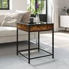 vidaXL Coffee Table Smoked Oak Engineered Wood, Glass, Metal Medium
