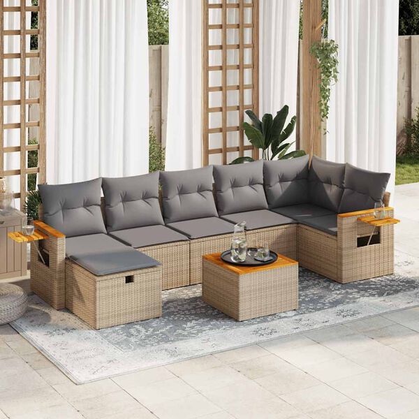 vidaXL Garden Sofa Set Beige