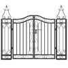 vidaXL Garden Gate Black 47.6"x3.1"x39.4" Wrought Iron