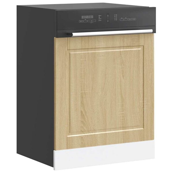 vidaXL Dishwasher Panel Sonoma Oak Engineered Wood 23.6 x 0.6 x 26.4 in