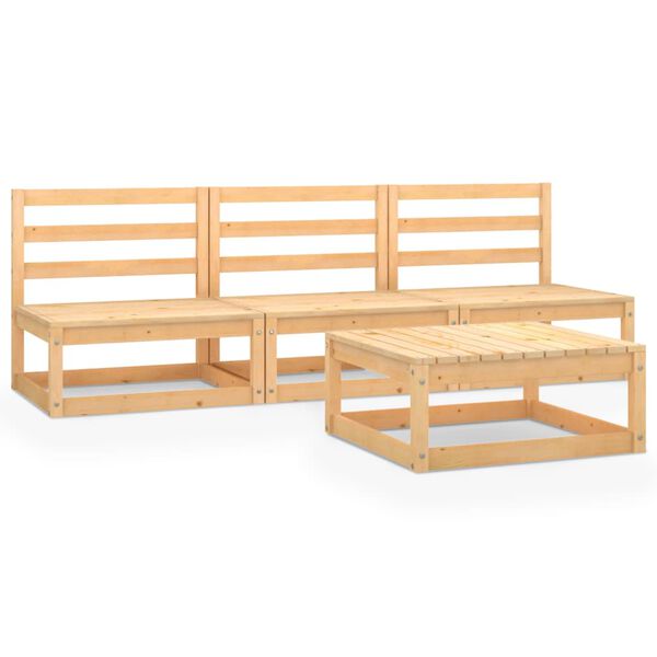 vidaXL Garden Lounge Set Natural Wood Solid Pine Wood Medium Modular