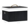 vidaXL Storage Box Set of 4 Black Bamboo, Fabric Medium Collapsible