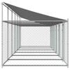 vidaXL Dog Cage Grey Galvanized Steel 39.4 x 6.6 x 6.6 ft Durable