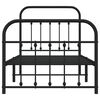 vidaXL Bed Frame Black Powder-Coated Steel Twin Storage Bed Frame