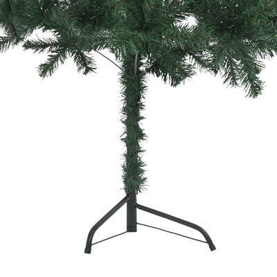 vidaXL Corner Artificial Christmas Tree with LEDs Green 47.2" PVC