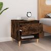 vidaXL Bedside Table Smoked oak Engineered wood, solid eucalyptus wood