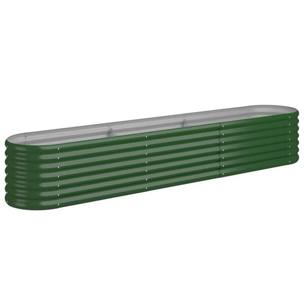 vidaXL Garden Raised Bed Green Powder-coated steel 88.2 x 15.7 x 14.2 in