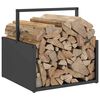vidaXL Firewood Rack Black 15.7x15.7x15.7" Cold-rolled steel