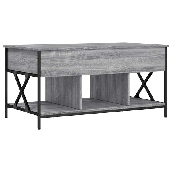 vidaXL Coffee Table Gray Sonoma 39.4"x21.7"x19.7" Engineered Wood and Metal