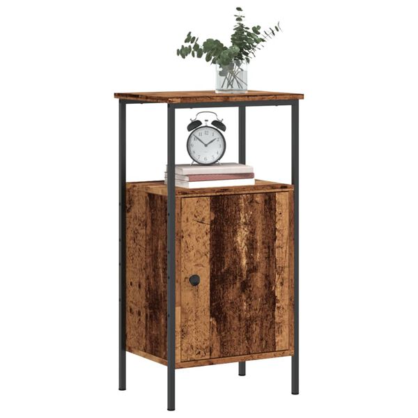 vidaXL Bedside Cabinet Old wood Engineered wood, metal 16.1x12.2x31.5 in