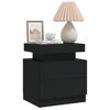 vidaXL Bedside Cabinet Black Engineered wood 17.7 x 13.8 x 20.5 in
