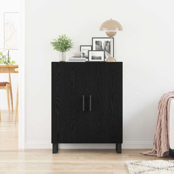 vidaXL Sideboard Black Oak 27.36 x 13.39 x 35.43 in Engineered Wood