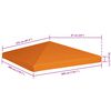 vidaXL Gazebo Top Cover Orange Polyester with PVC coating 10x10 feet