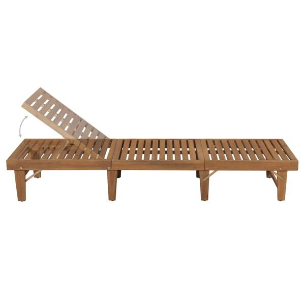 vidaXL Sun Lounger Acacia Wood Solid Acacia wood