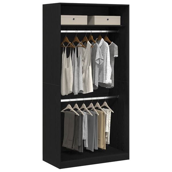 vidaXL Wardrobe Black oak 39.37 x 19.69 x 78.74 in Engineered Wood