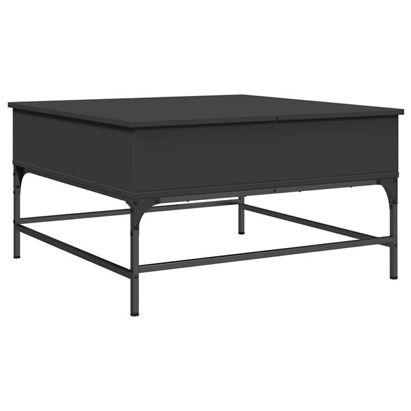 vidaXL Coffee Table Black Engineered wood, metal 31.5 x 31.5 x 17.7 in