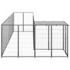 vidaXL Dog Kennel Black PE Large Durable Dog Kennel Rectangular
