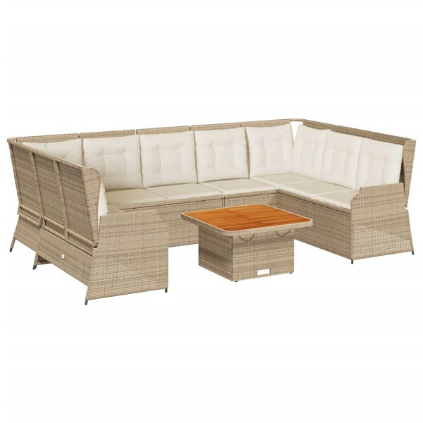 vidaXL Patio Lounge Set Beige, Brown