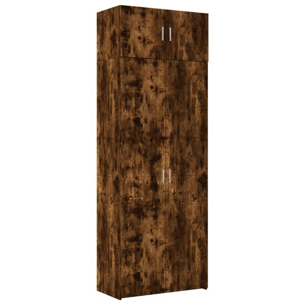 vidaXL Storage Cabinet Smoked Oak Engineered Wood Tall Storage Cabinet
