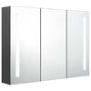 vidaXL Bathroom Cabinet Grey MDF in melamine finish, glass mirror Medium