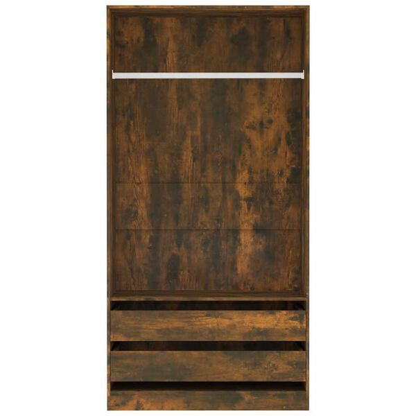 vidaXL Wardrobe Smoked oak Engineered wood Compact Wardrobe