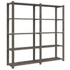 vidaXL 5-Tier Storage Rack Grey 66.9x15.0x66.9" Solid Wood Pine
