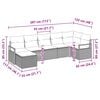 vidaXL Sofa Set with Cushion 7 pcs Black Synthetic: Poly Rattan