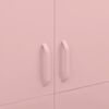 vidaXL Wardrobe Pink Steel Large Wardrobe Rectangular Modern
