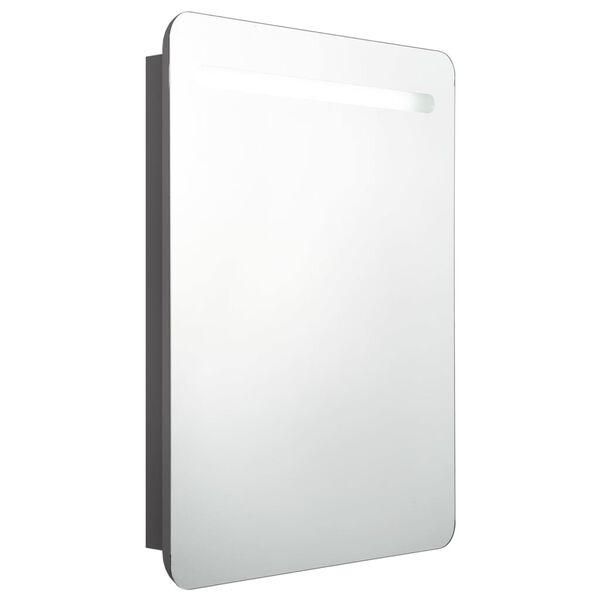 vidaXL Bathroom Cabinet Grey MDF in melamine finish, glass