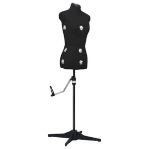 vidaXL Dress Form Black Polyester, ABS S Height-Adjustable