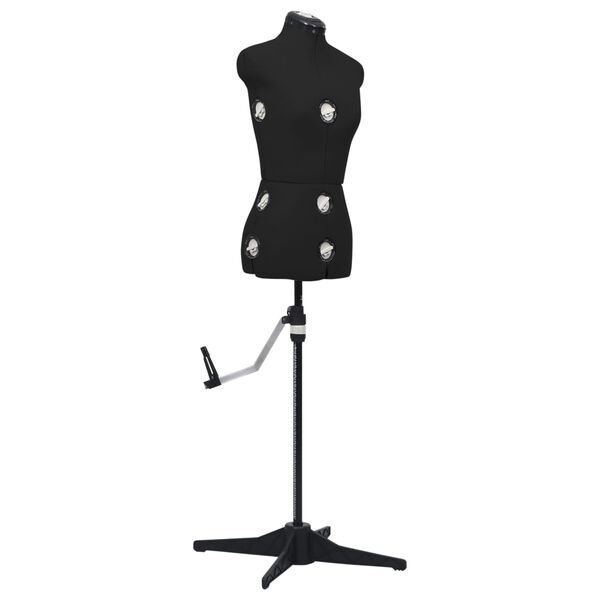 vidaXL Dress Form Black Polyester, ABS S Height-Adjustable