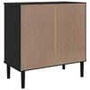 vidaXL Sideboard Black Solid pine wood, poly rattan Medium Sideboard