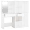 vidaXL LED Dressing Table With Cabinet White Engineered wood, acrylic