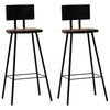vidaXL Bar Chair Set of 2 Dark Brown, Black