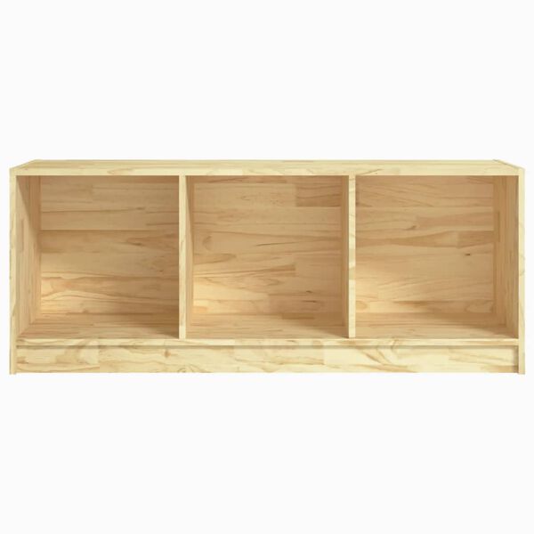 vidaXL TV Cabinet Natural Wood Solid Pinewood Medium TV Cabinet