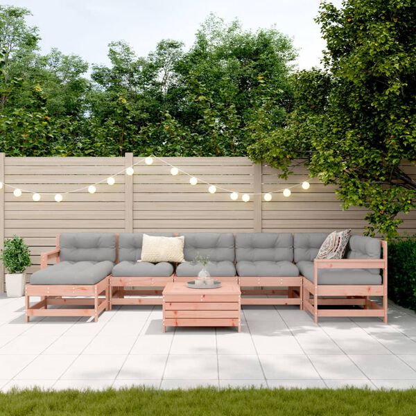 vidaXL Garden Sofa Set Reddish-brown Solid Douglas Fir wood Large