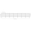 vidaXL Garden Fence with Hoop Top Steel 491.3"x59.1" Black