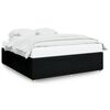 vidaXL Bed Frame Black Polyester, Plywood, Engineered Wood, Solid Pine Wood