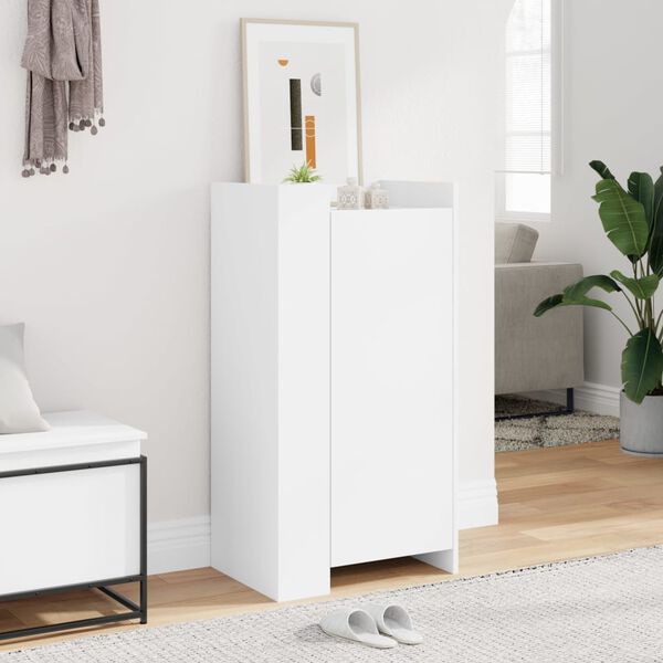 vidaXL Shoe Cabinet White Engineered wood 20.5 x 14.8 x 39.4 in