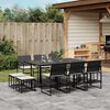 vidaXL Garden Dining Set Black Poly Rattan Large Seats Many