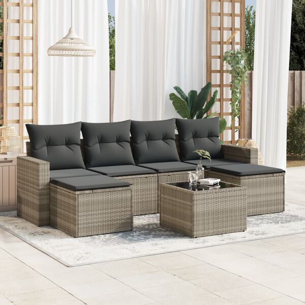 vidaXL Garden Sofa Set Light grey