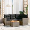 vidaXL Garden Sofa Set Grey PE rattan Large Adjustable Feet