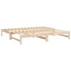 vidaXL Day Bed Natural Wood Solid pine wood Double Pull-Out Day Bed